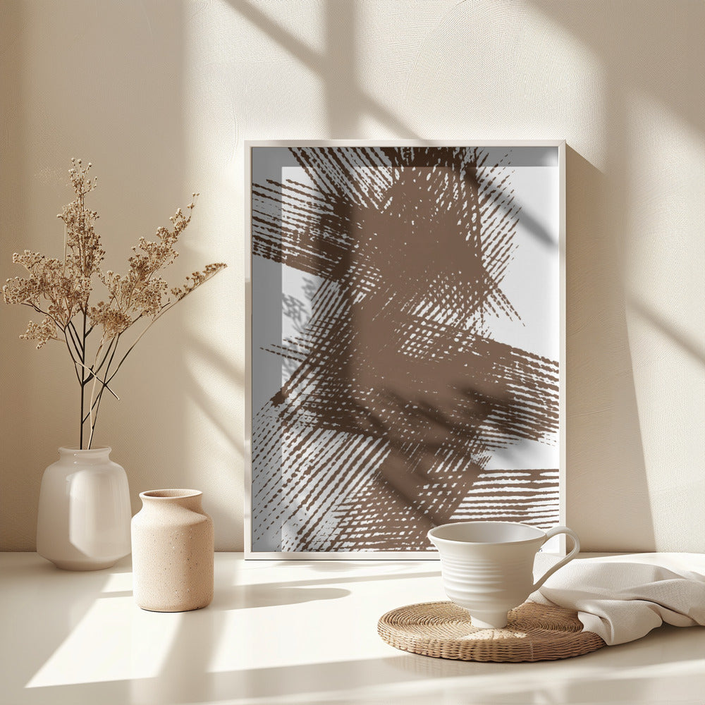 Abstract Brown Lines - Poster / Art Print - interiör