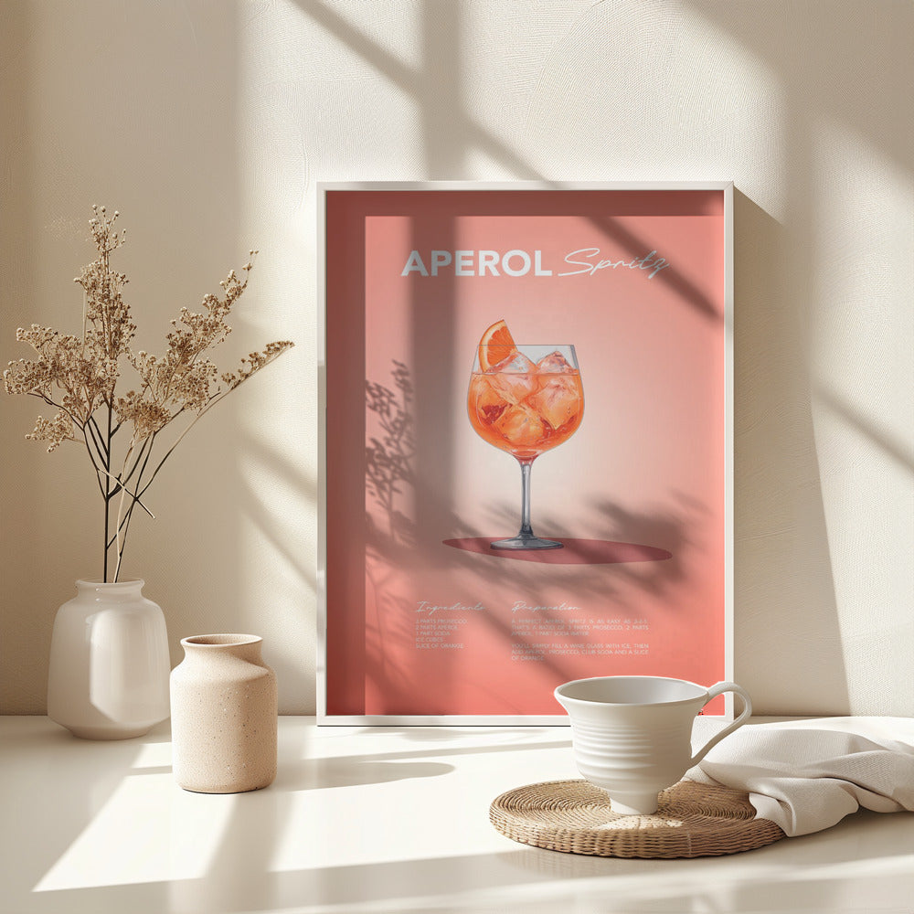 Aperol Spritz Recipe - Poster / Art Print - interiör