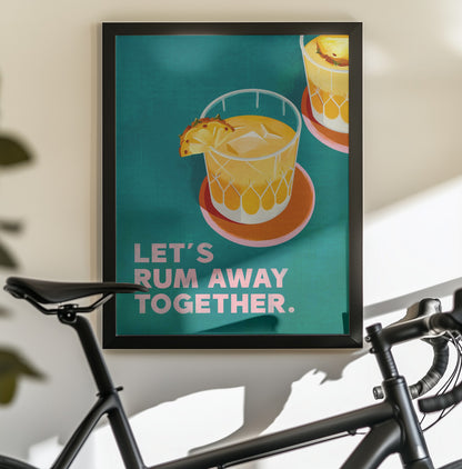 Rum Away Beach Bar Cocktail Art - Poster / Art Print - interiör