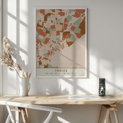 Black Maps Earth Tones 91 - Poster / Art Print - interiör