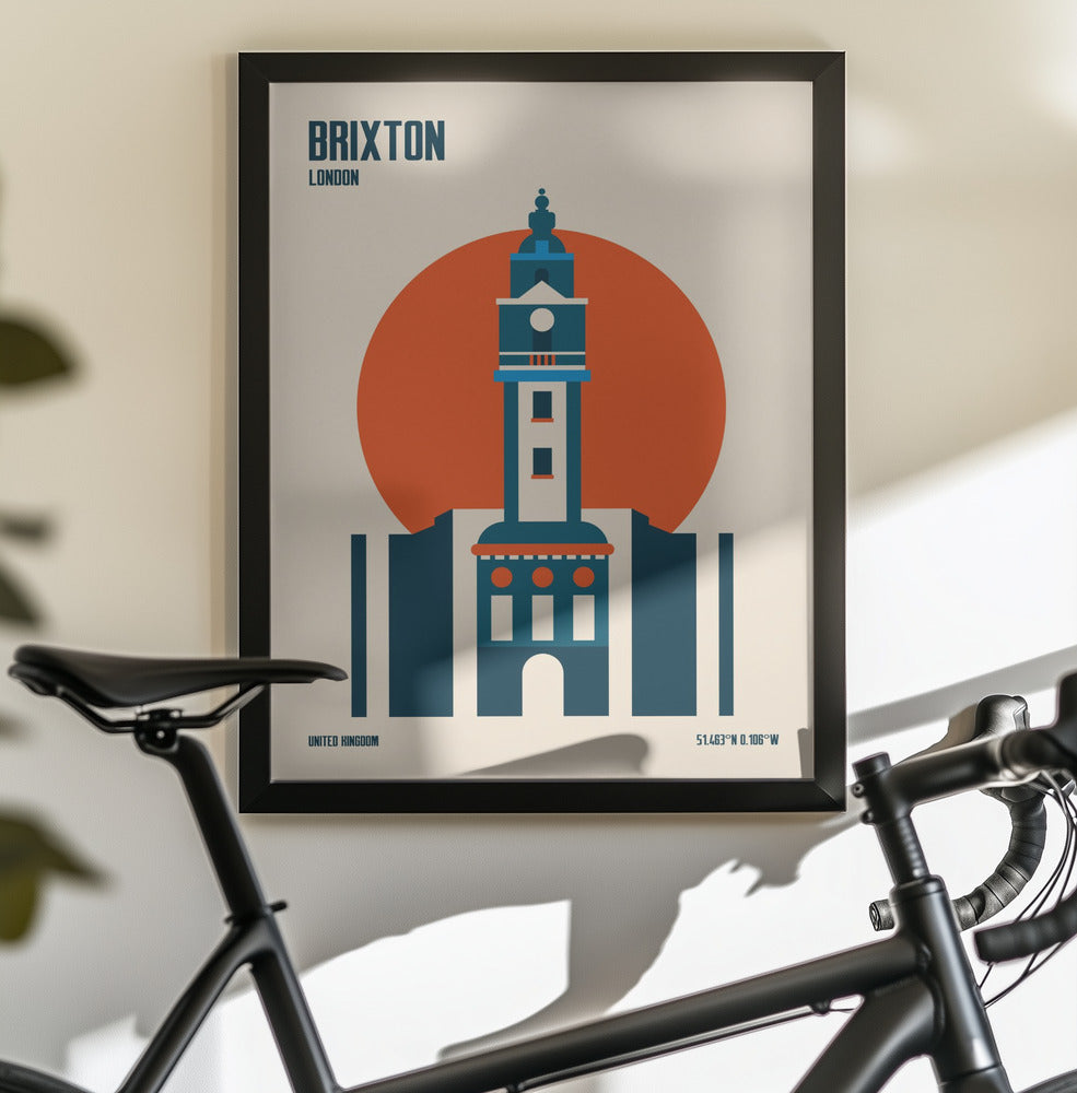 Brixton Tower Retro Travel Print - Poster / Art Print - interiör