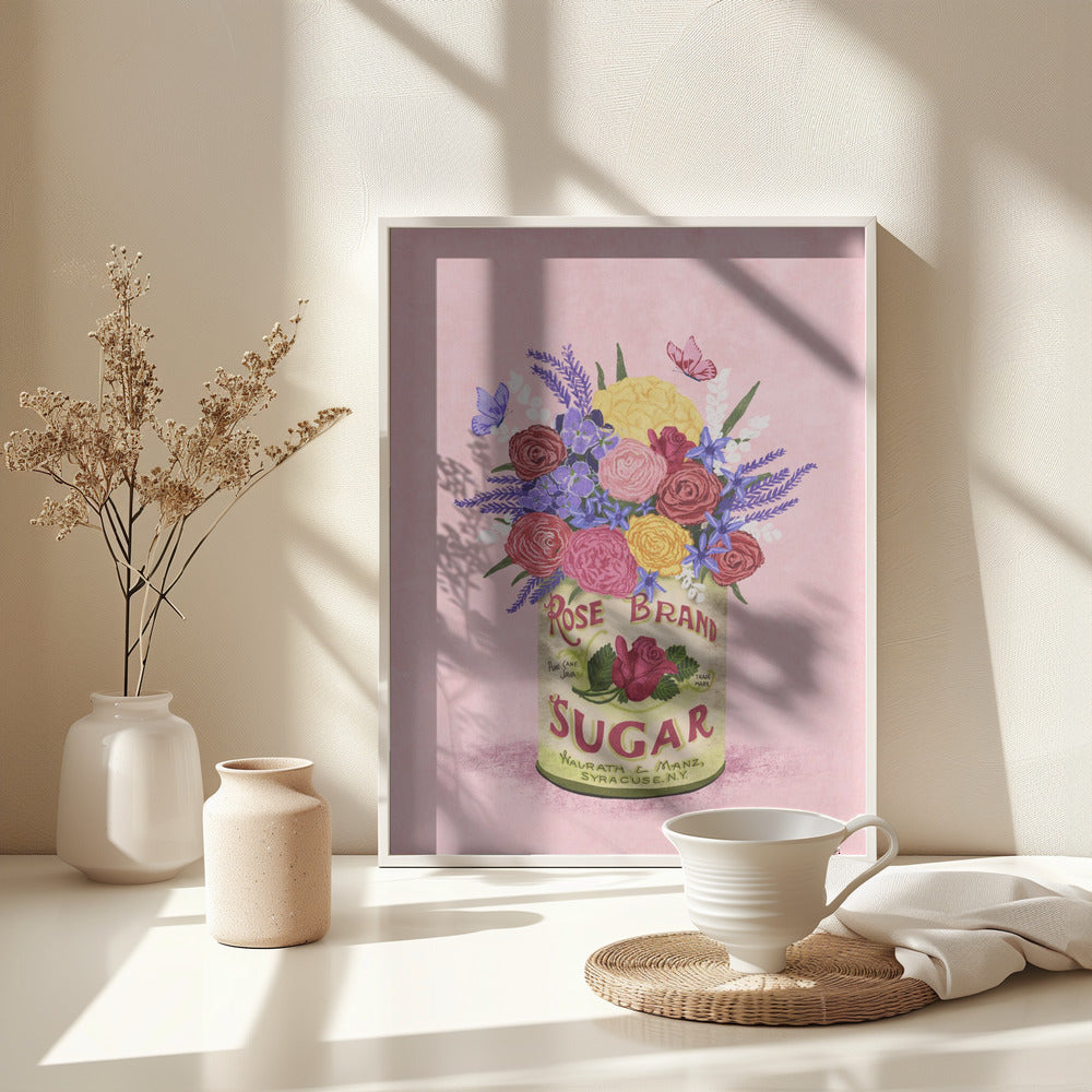 Flowers In a vintage Can - Poster / Art Print - interiör