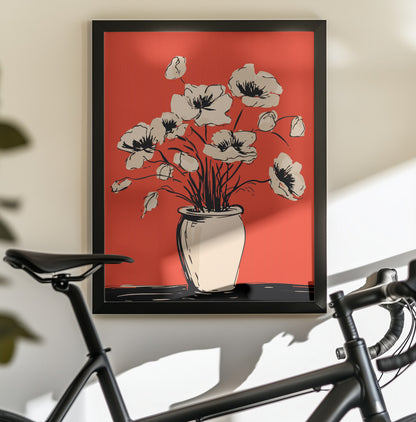 Poppies in a Vase - Poster / Art Print - interiör