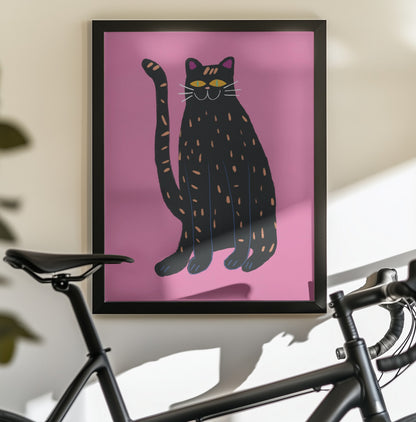 Black cat - Poster / Art Print - interiör