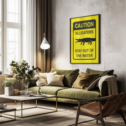 Caution   Alligators - Poster / Art Print - interiör