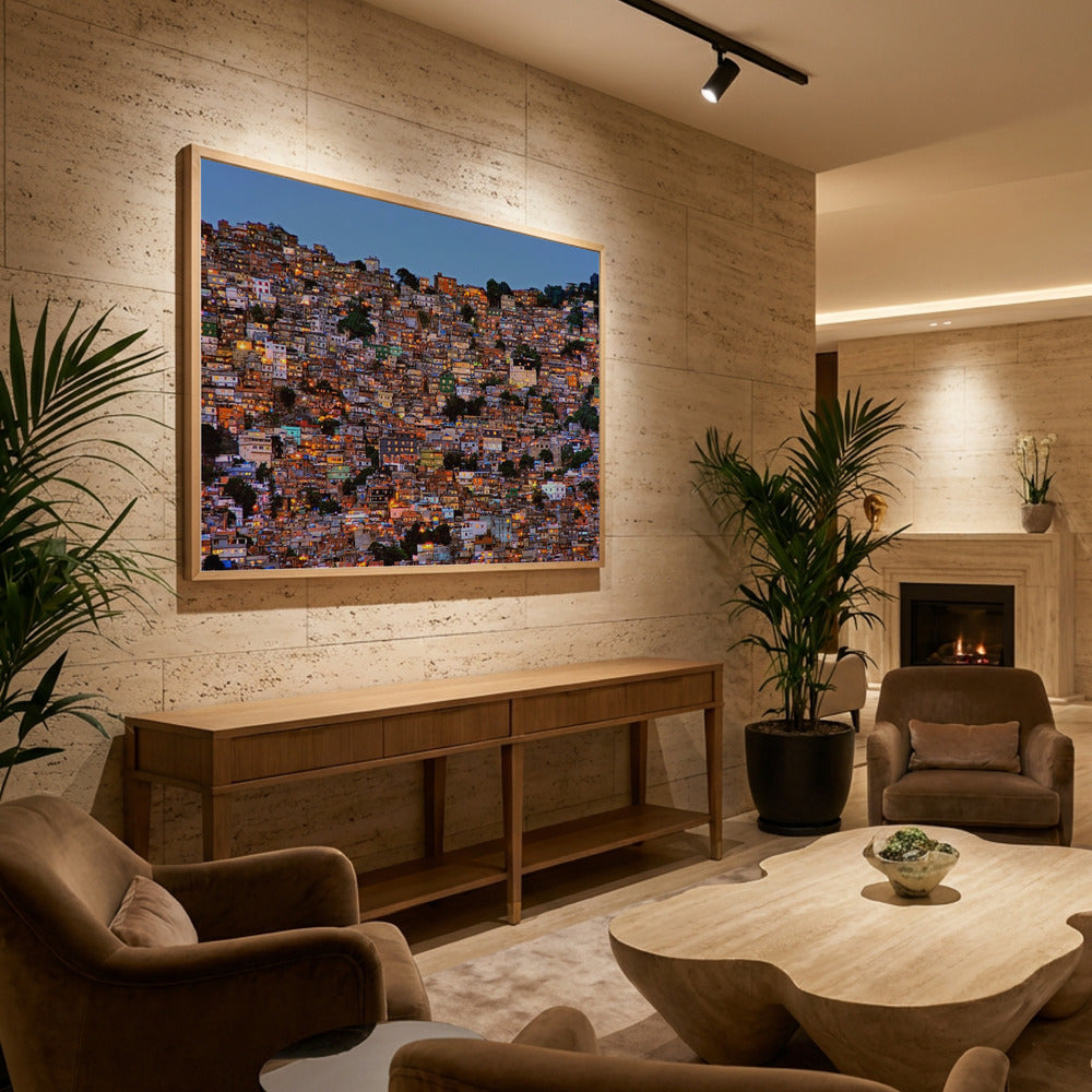Nightfall in the Favela da Rocinha - Poster / Art Print - interiör
