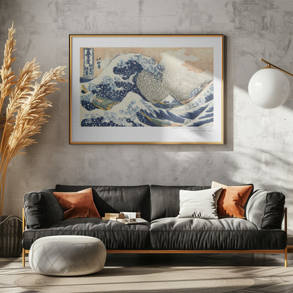 Hokusai's Under the Wave Off Kanagawa (1830 1833) - Poster / Art Print - interiör