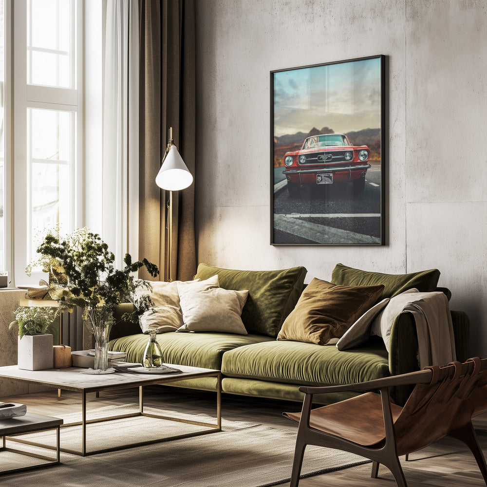 Vintage Car Love - Poster / Art Print - interiör