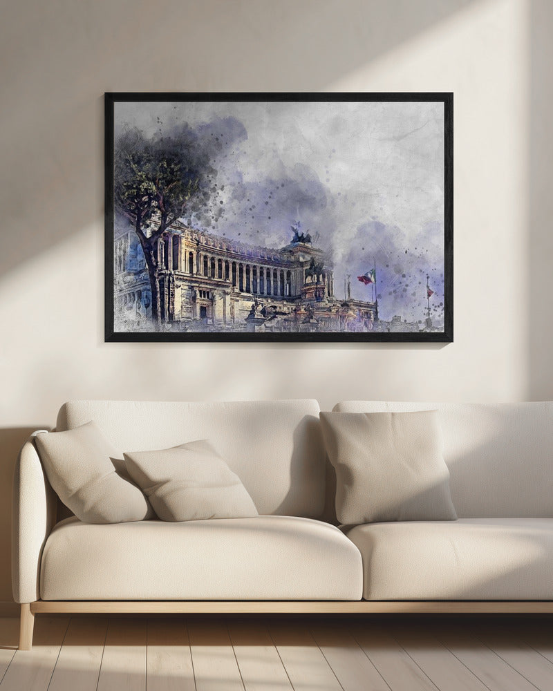 Rome Italy Watercolor Art (1) - Poster / Art Print - interiör