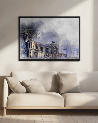 Rome Italy Watercolor Art (1) - Poster / Art Print - interiör
