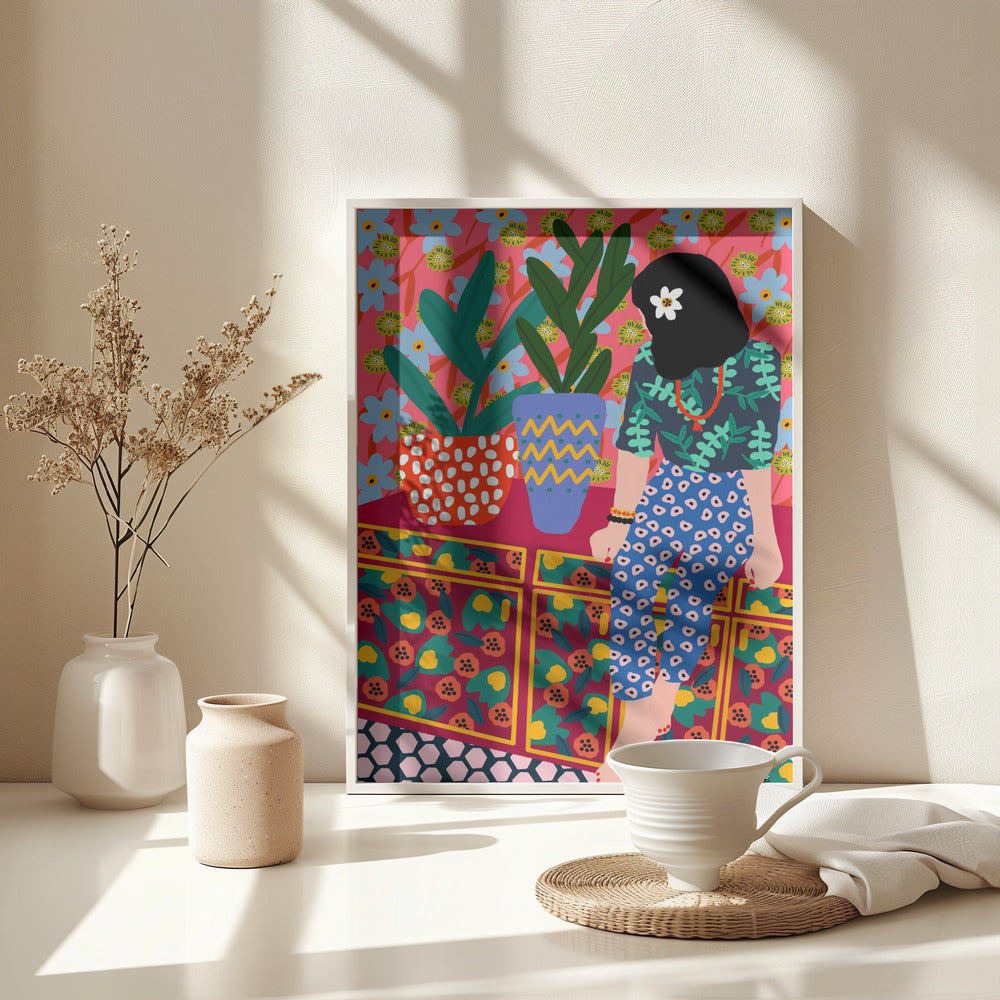 Hawaiian Girl - Poster / Art Print - interiör