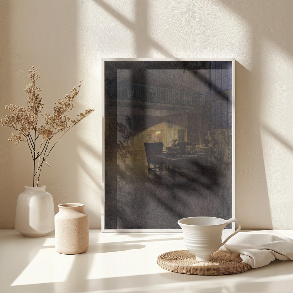 At the Piano - Poster / Art Print - interiör