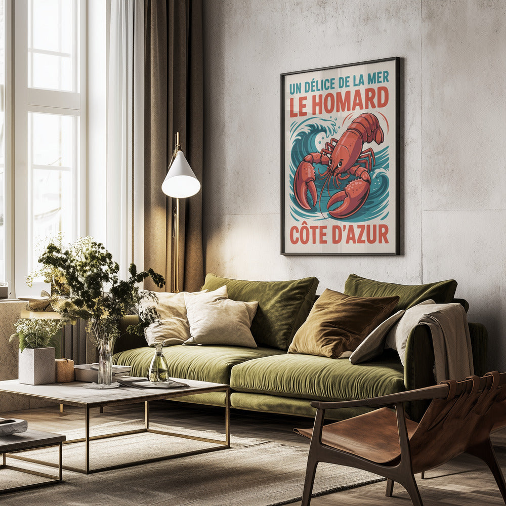 Azure Lobster Delight - Poster / Art Print - interiör