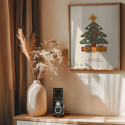Christmas tree with gifts - Poster / Art Print - interiör