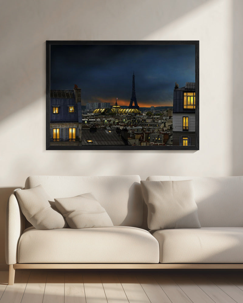 the twilight falls on the city of lights - Poster / Art Print - interiör
