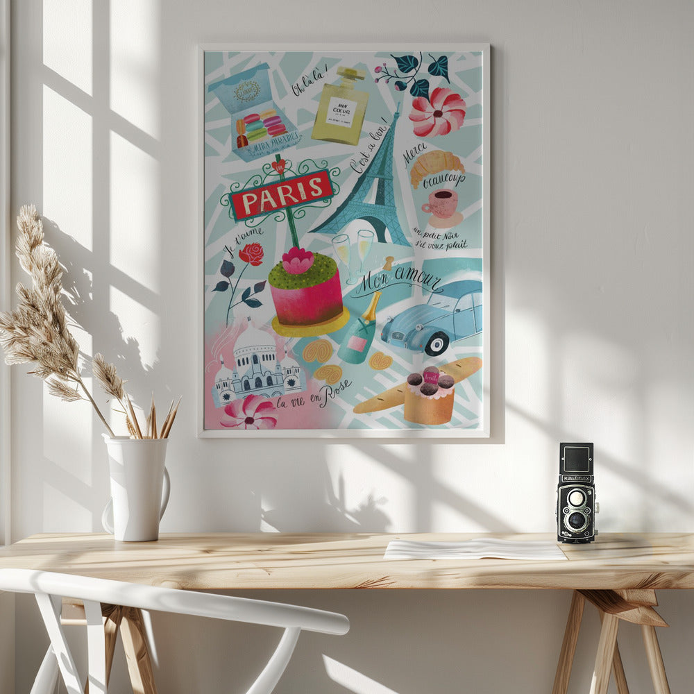 Paris Sucre Sacre Coeur - Poster / Art Print - interiör