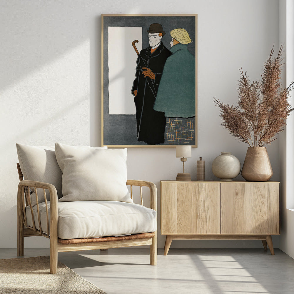 Man With Walking Stick and Woman (1896) - Poster / Art Print - interiör