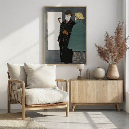 Man With Walking Stick and Woman (1896) - Poster / Art Print - interiör