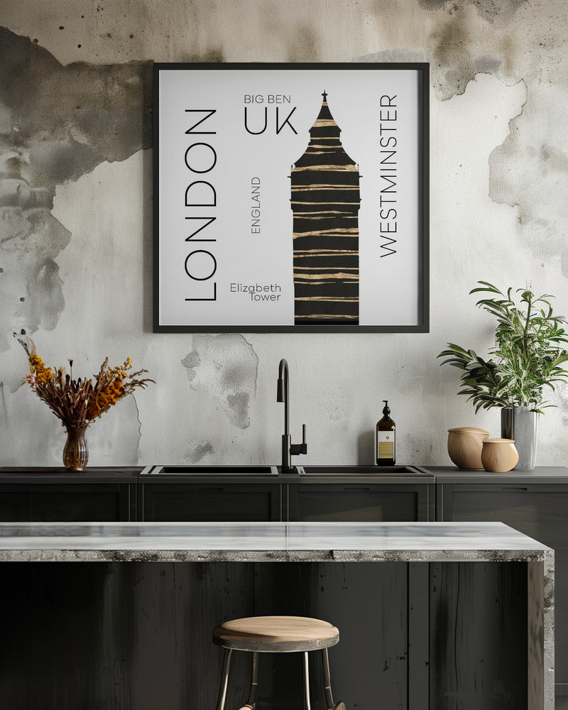 Urban Art LONDON Big Ben - Poster / Art Print - interiör