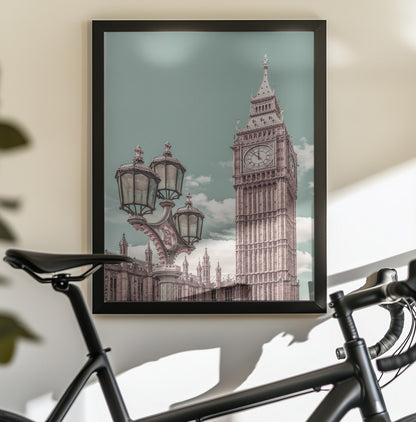 LONDON Elizabeth Tower | urban vintage style - Poster / Art Print - interiör
