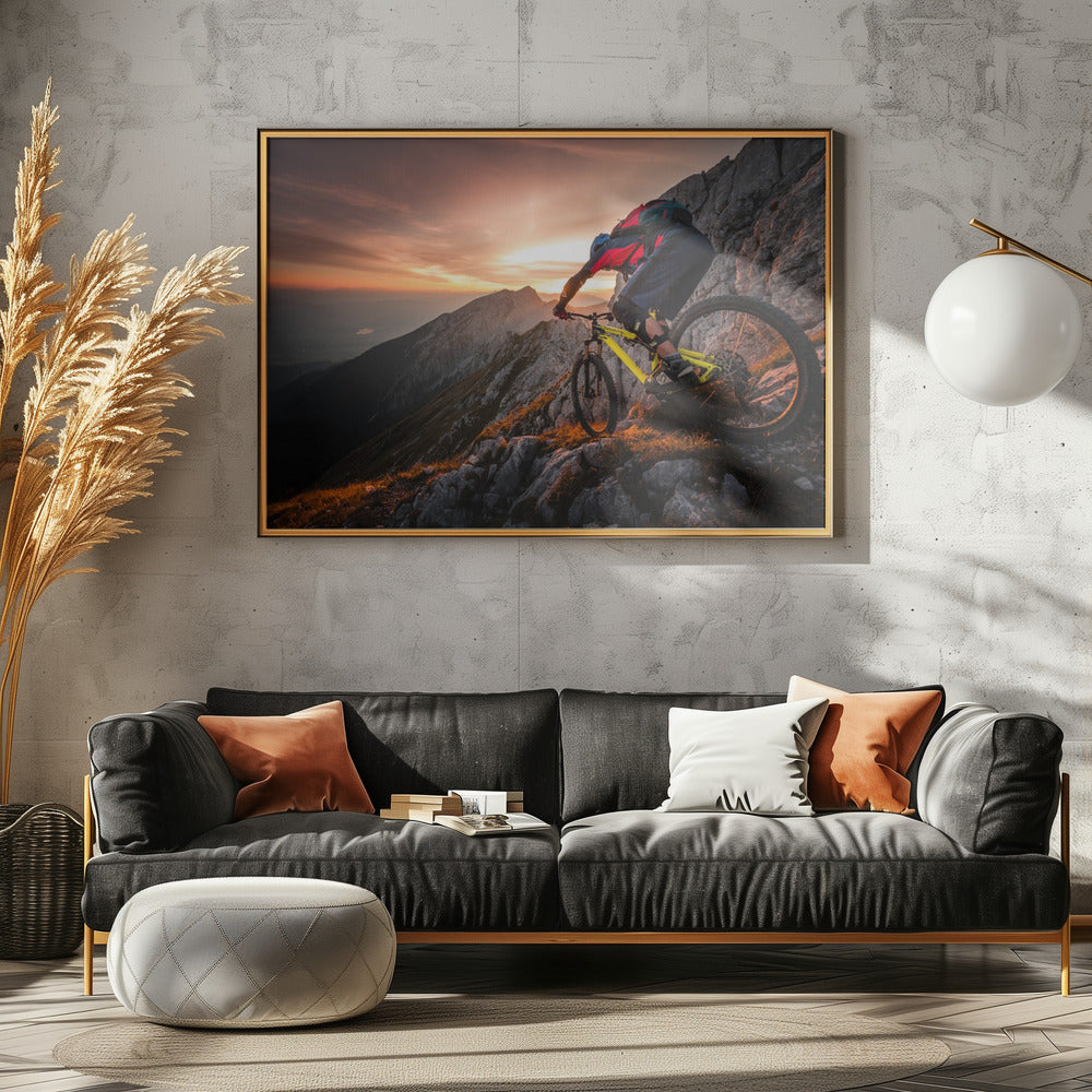 Golden hour high alpine ride - Poster / Art Print - interiör