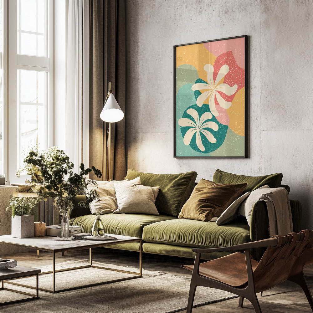 Abstract Flowers - Poster / Art Print - interiör