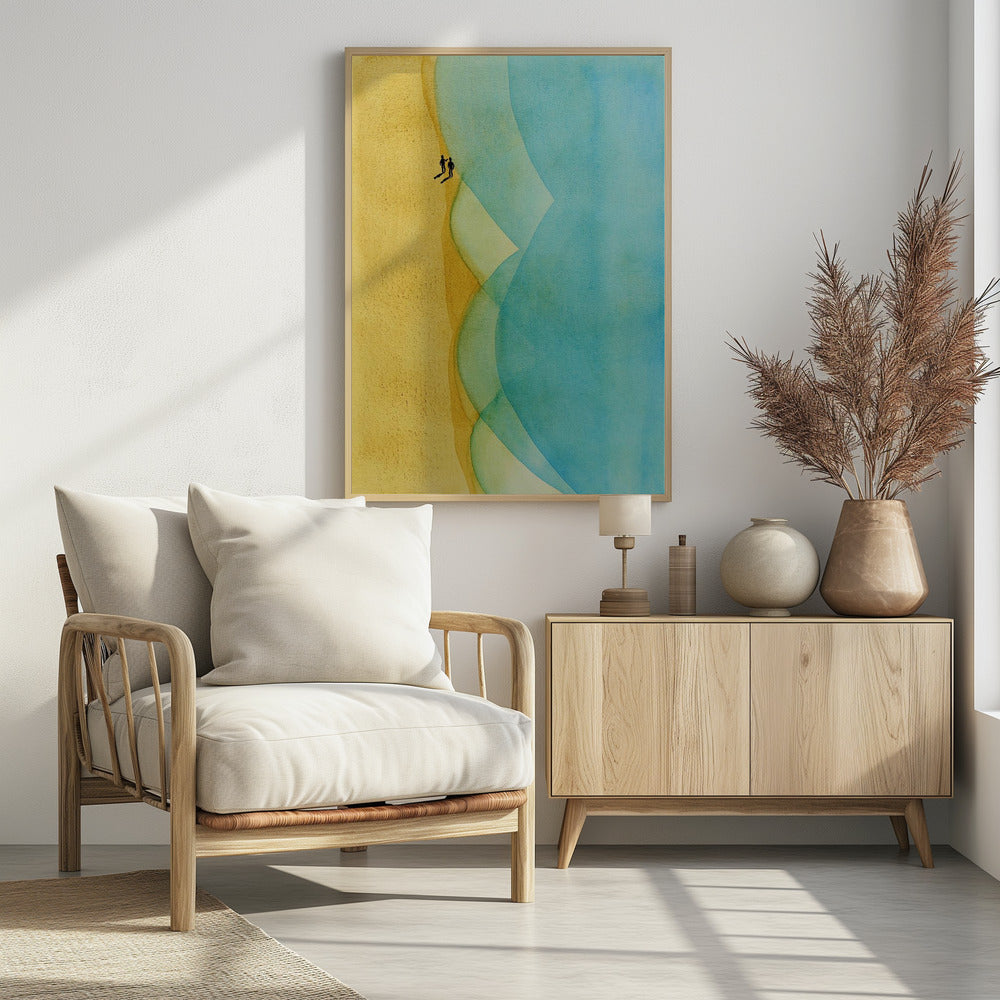 Relaxed Beach Walk Along the Sea - Poster / Art Print - interiör