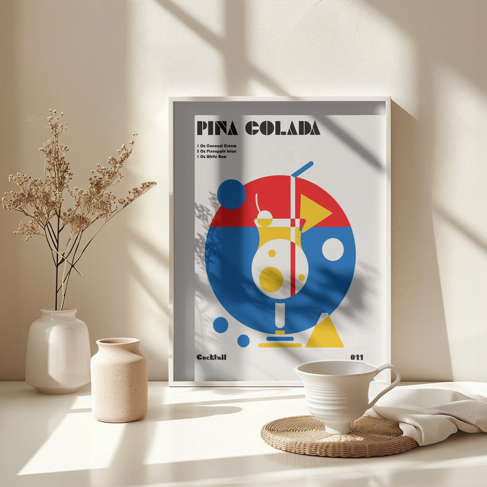 Pina Colada Bauhaus Cocktail - Poster / Art Print - interiör