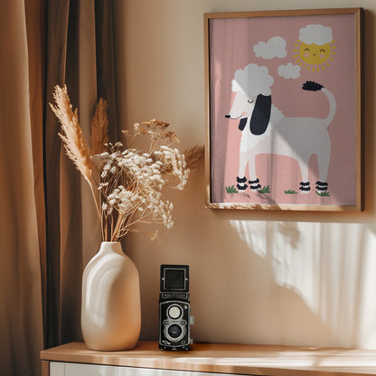 Happy Poodle - Poster / Art Print - interiör