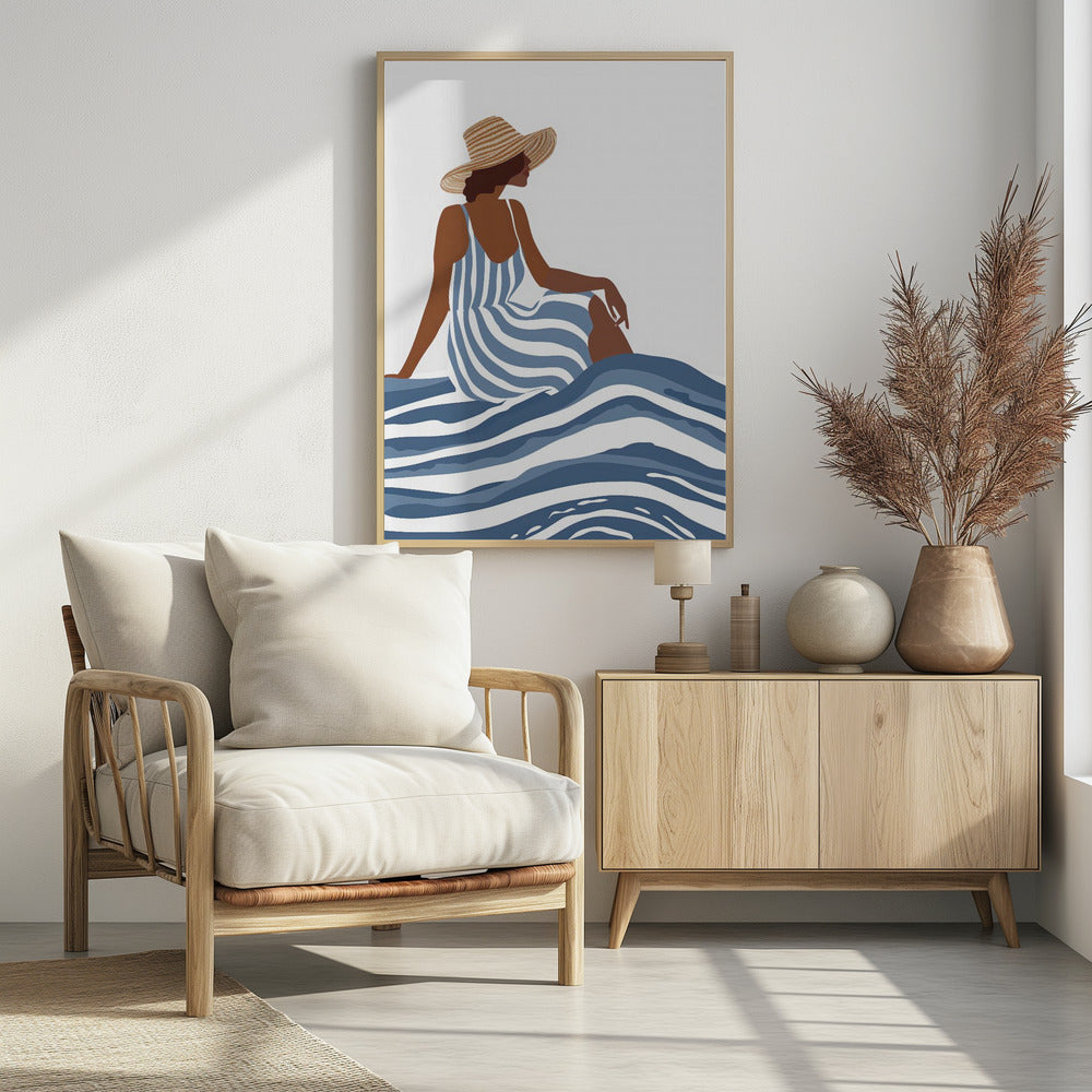 The Girl In the Striped Dress - Poster / Art Print - interiör