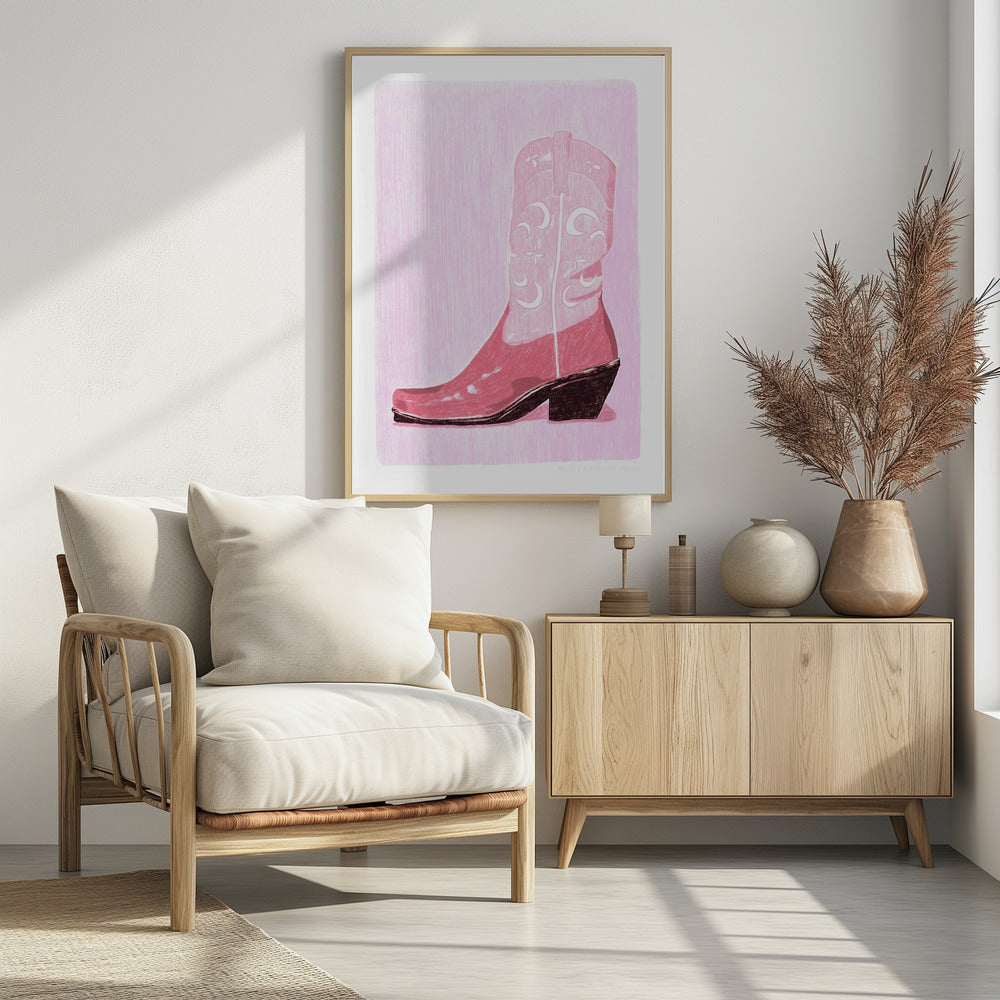 P&amp;c Cowgirlboot - Poster / Art Print - interiör