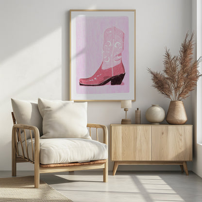 P&amp;c Cowgirlboot - Poster / Art Print - interiör