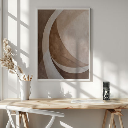Abstract Art Beige Brown Geo Abstract - Poster / Art Print - interiör