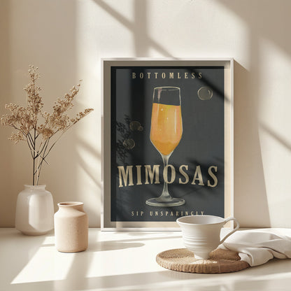 Bottomless Mimosas Art Deco Cocktail Bar Art - Poster / Art Print - interiör