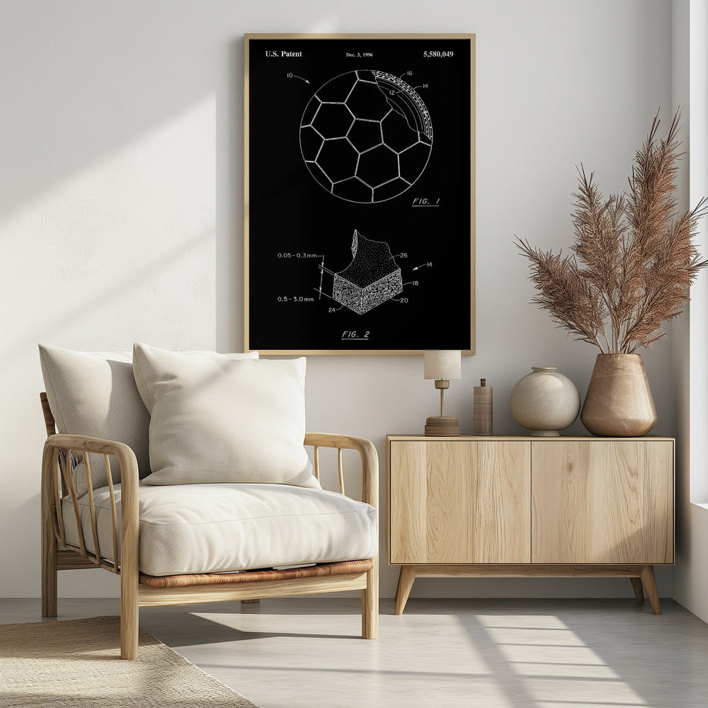 Soccer Ball Patent 1996 - Poster / Art Print - interiör