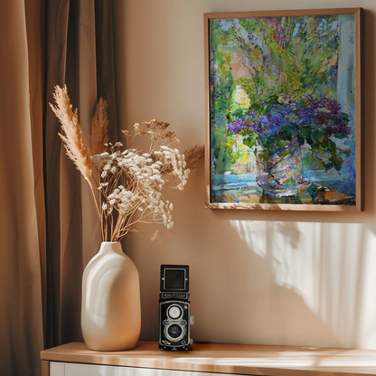 Blå blomster - Poster / Art Print - interiör