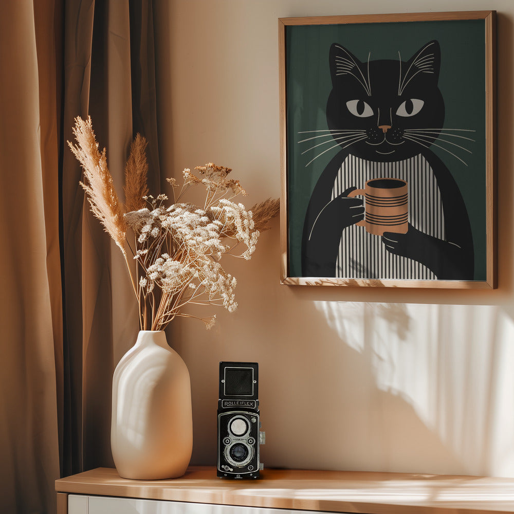 Morning Cat - Poster / Art Print - interiör