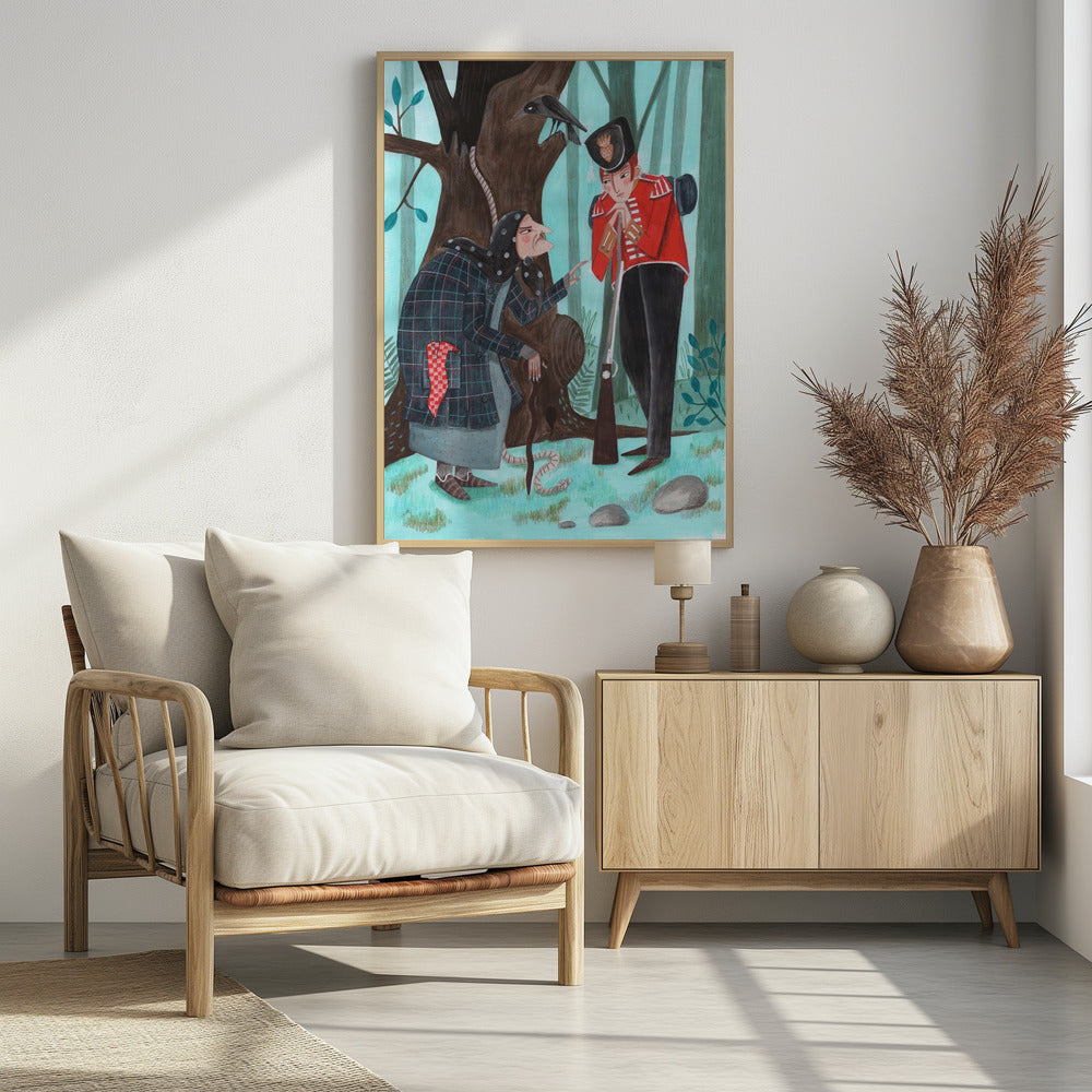 Fairy tale soldier and the witch - Poster / Art Print - interiör