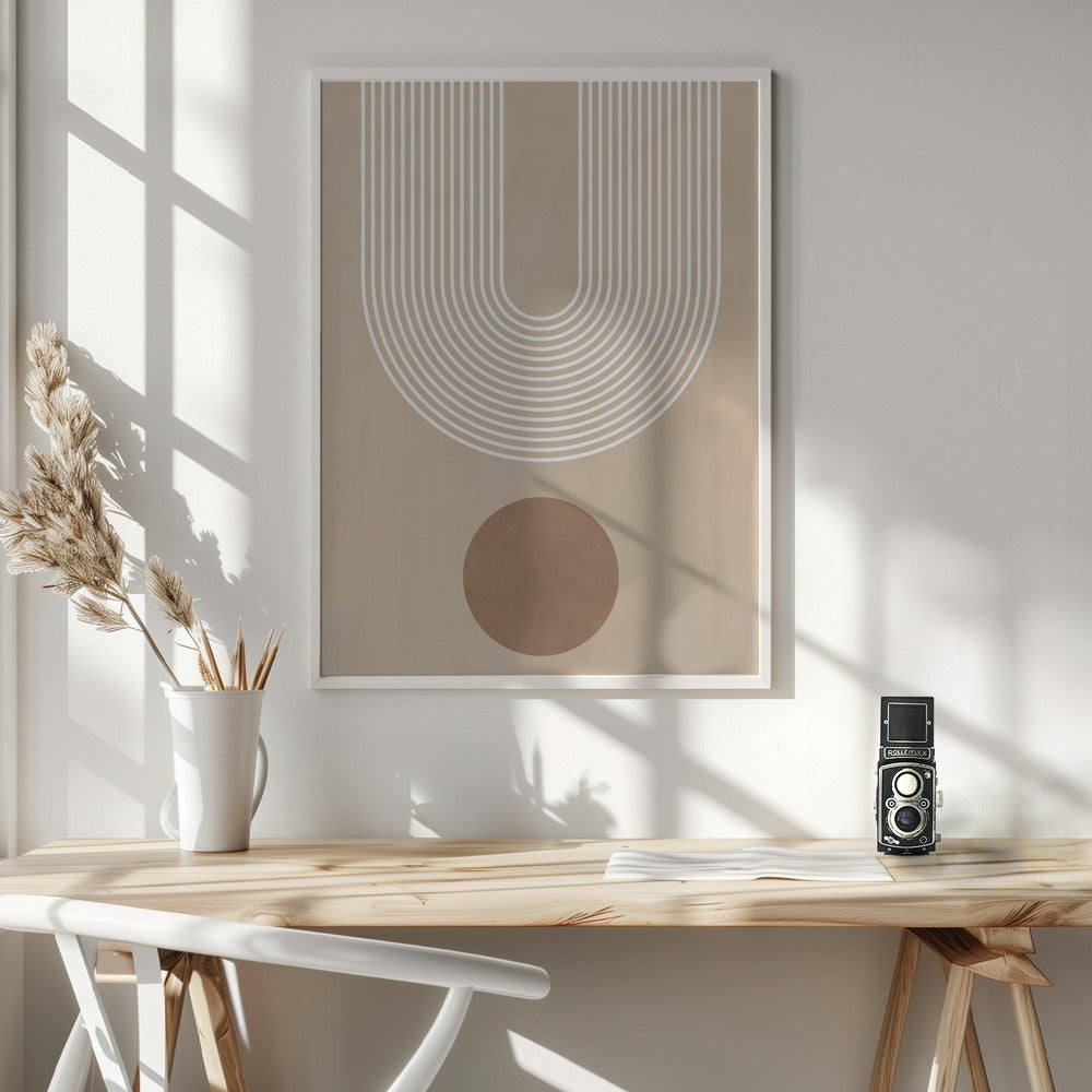 Beige Arc Poster No.3 - Poster / Art Print - interiör