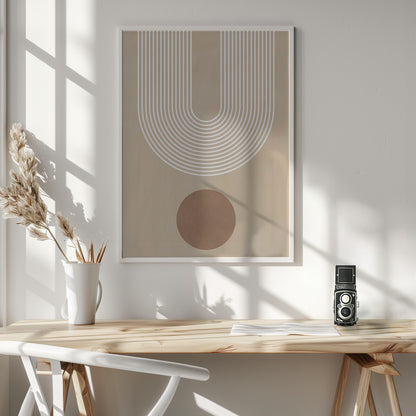 Beige Arc Poster No.3 - Poster / Art Print - interiör