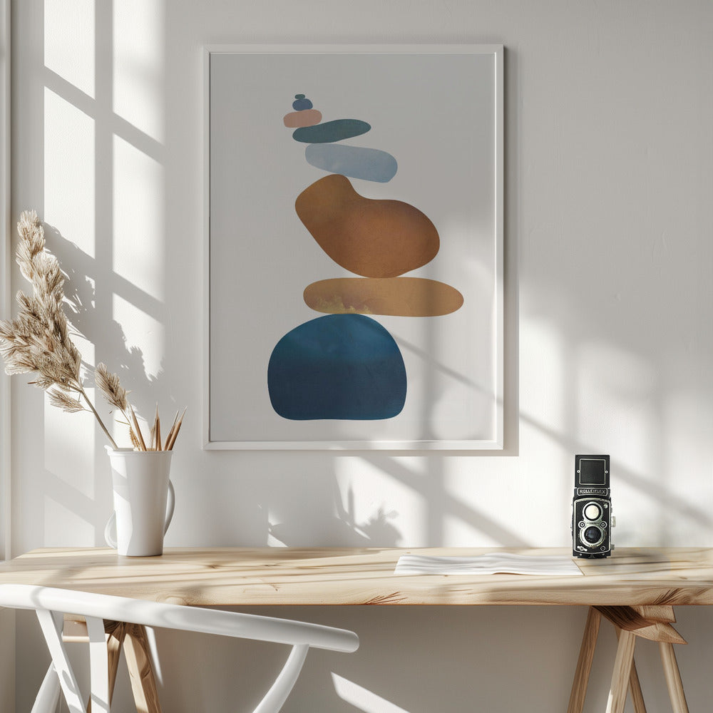 Colorful Stone Balance - Poster / Art Print - interiör