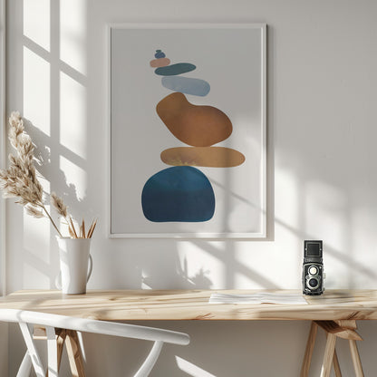 Colorful Stone Balance - Poster / Art Print - interiör