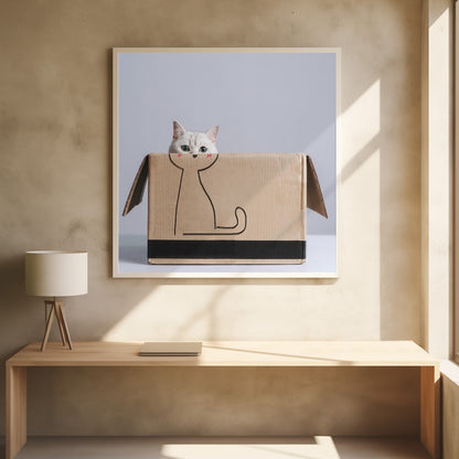 Cat in the box - Poster / Art Print - interiör