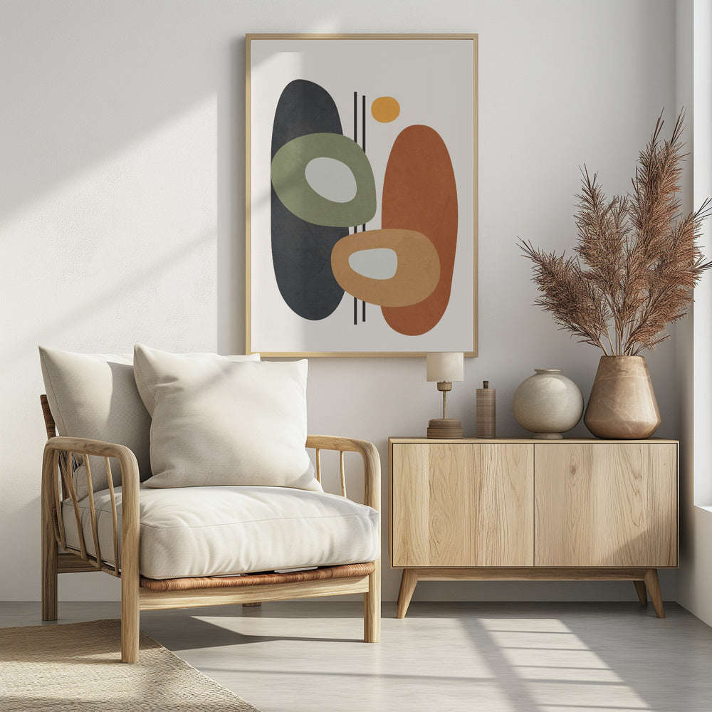 Geo Harmony Dance - Poster / Art Print - interiör