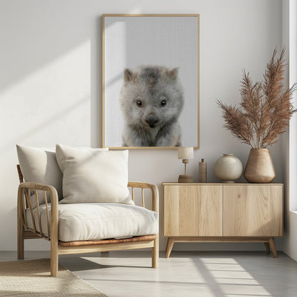 Peekaboo Baby Wombat - Poster / Art Print - interiör