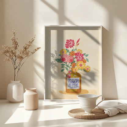 Always flowers - Poster / Art Print - interiör