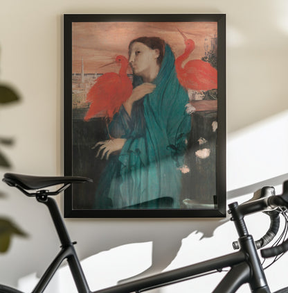 Young Woman With Ibis - Poster / Art Print - interiör