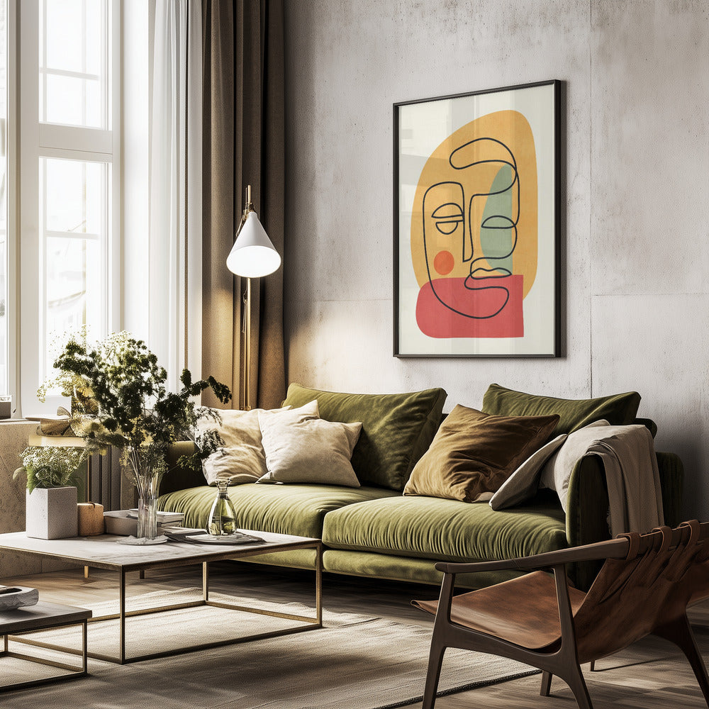 Abstract Faces 8 - Poster / Art Print - interiör