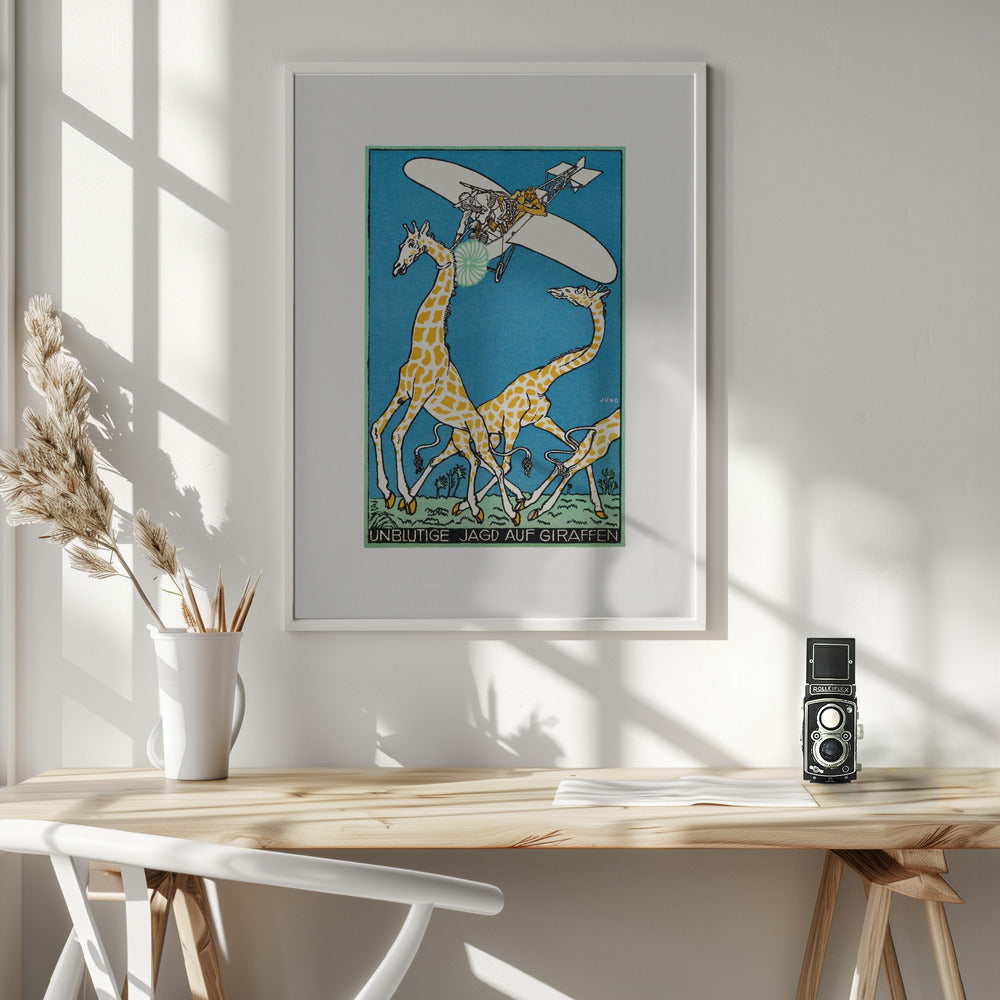 Bloodless Giraffe Hunt - Poster / Art Print - interiör