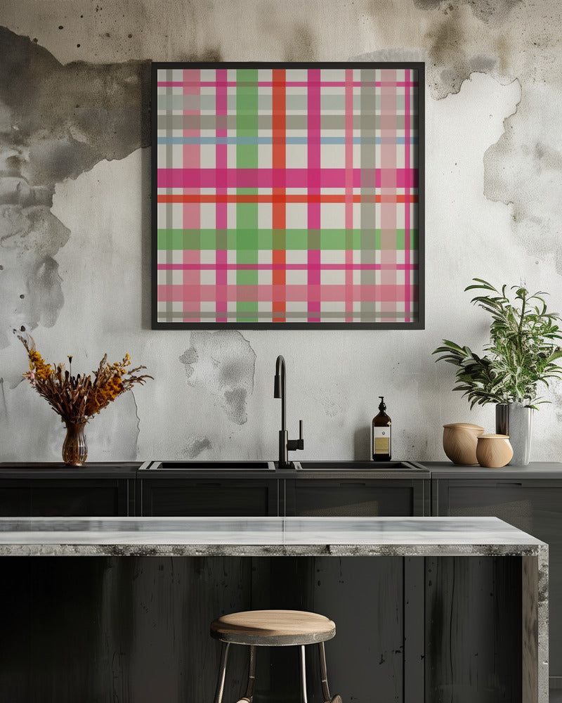 X-Mas Winter tartan pattern - Poster / Art Print - interiör